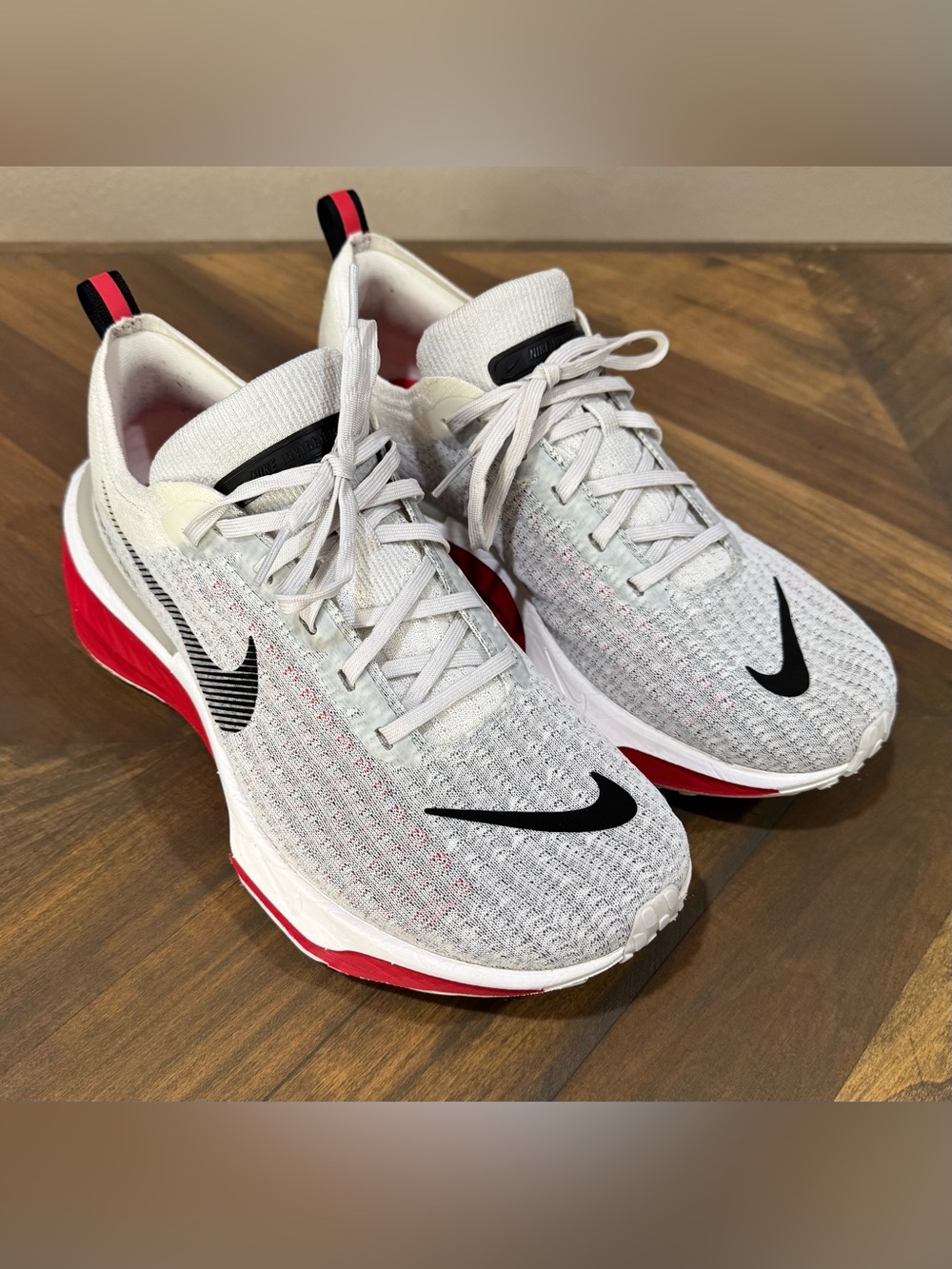 Nike ZoomX Invincible Run Flyknit 3 Running Red/Gray DR2615-102 Men's Size 10.5